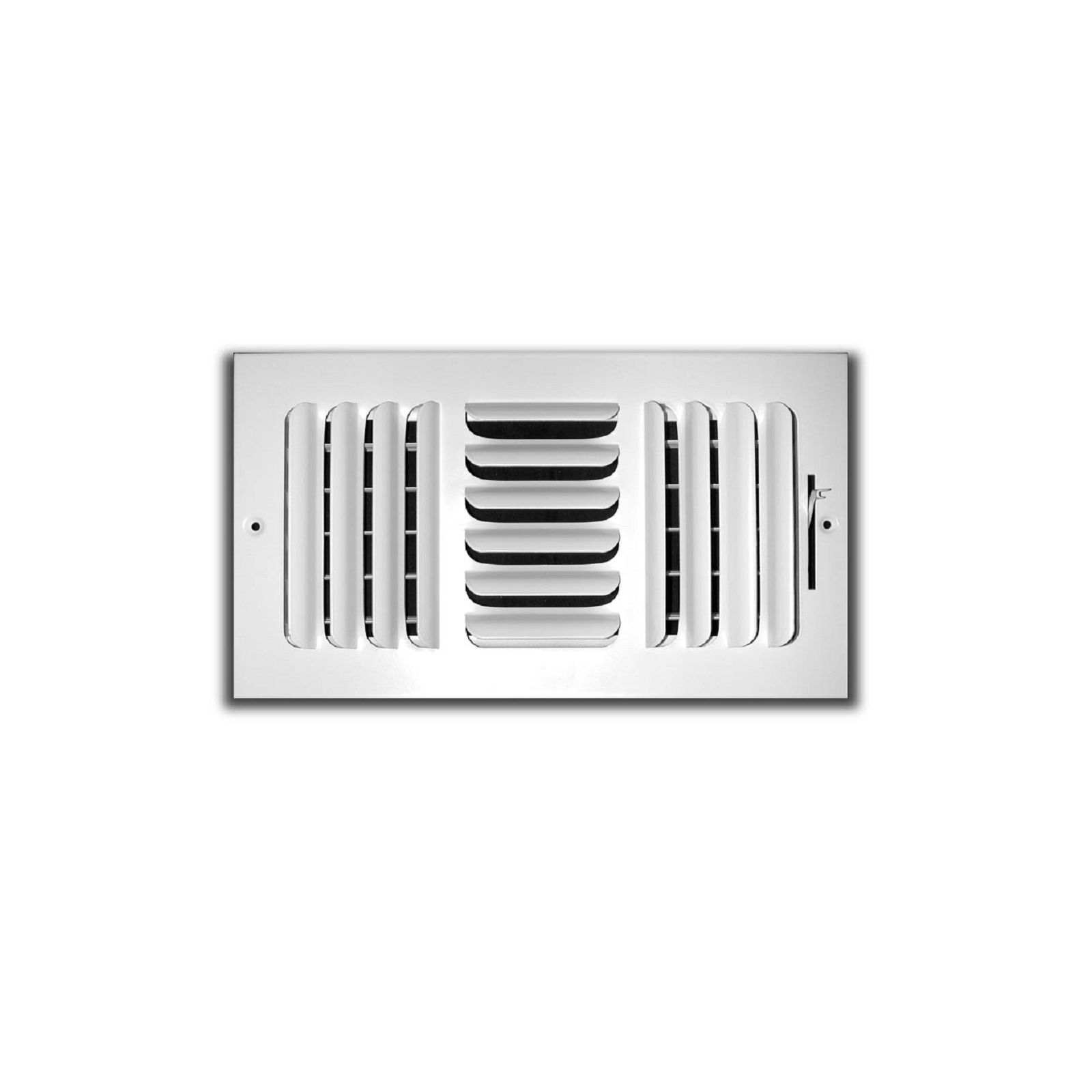 TRUaire 403M 06X06 - Fixed Curved Blade Wall/Ceiling Register With Multi Shutter Damper, 3-Way, White, 06" X 06"
